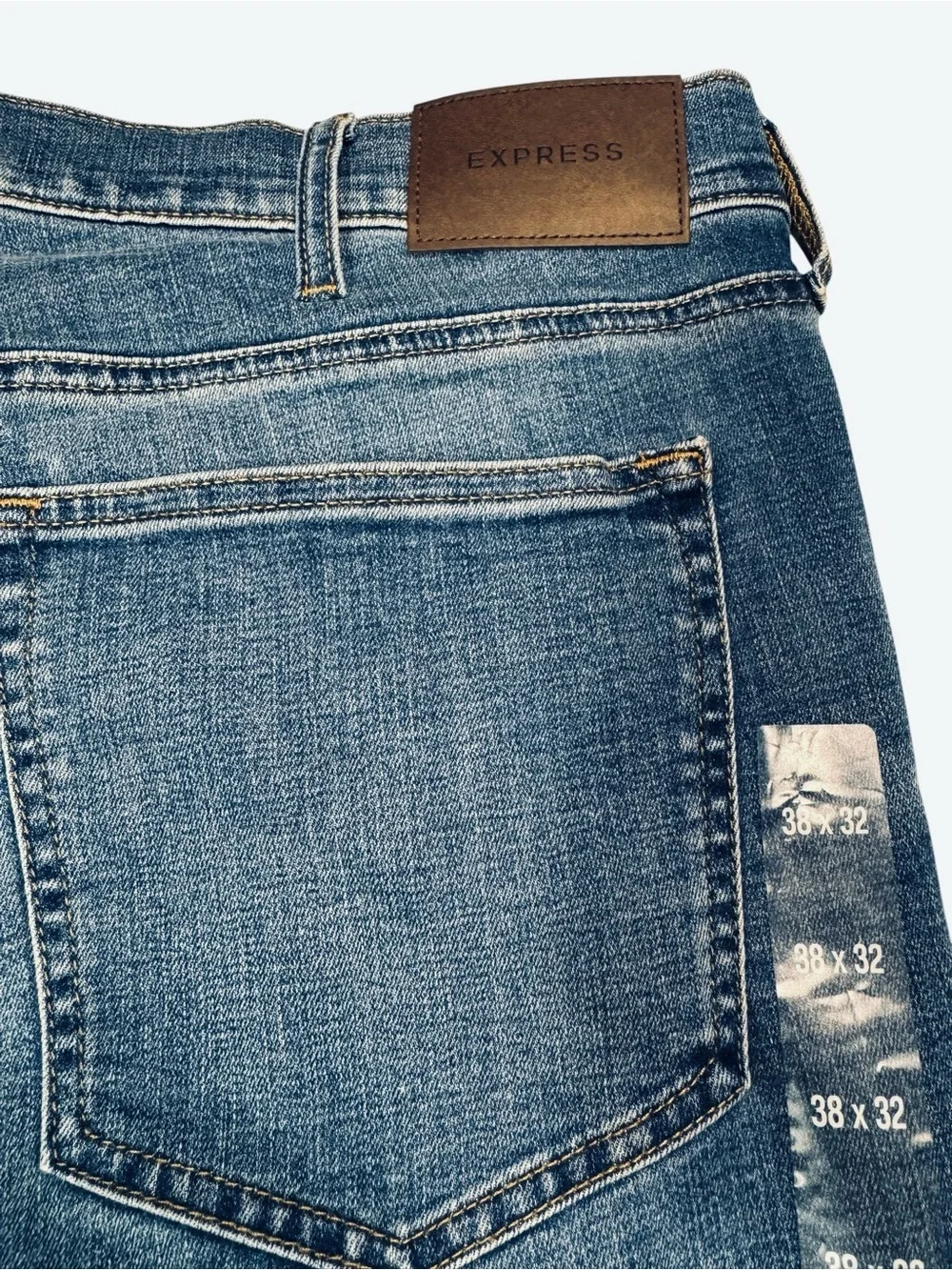NWT New Express Slim Medium Wash Hyper Stretch Jeans Size 38 x 32